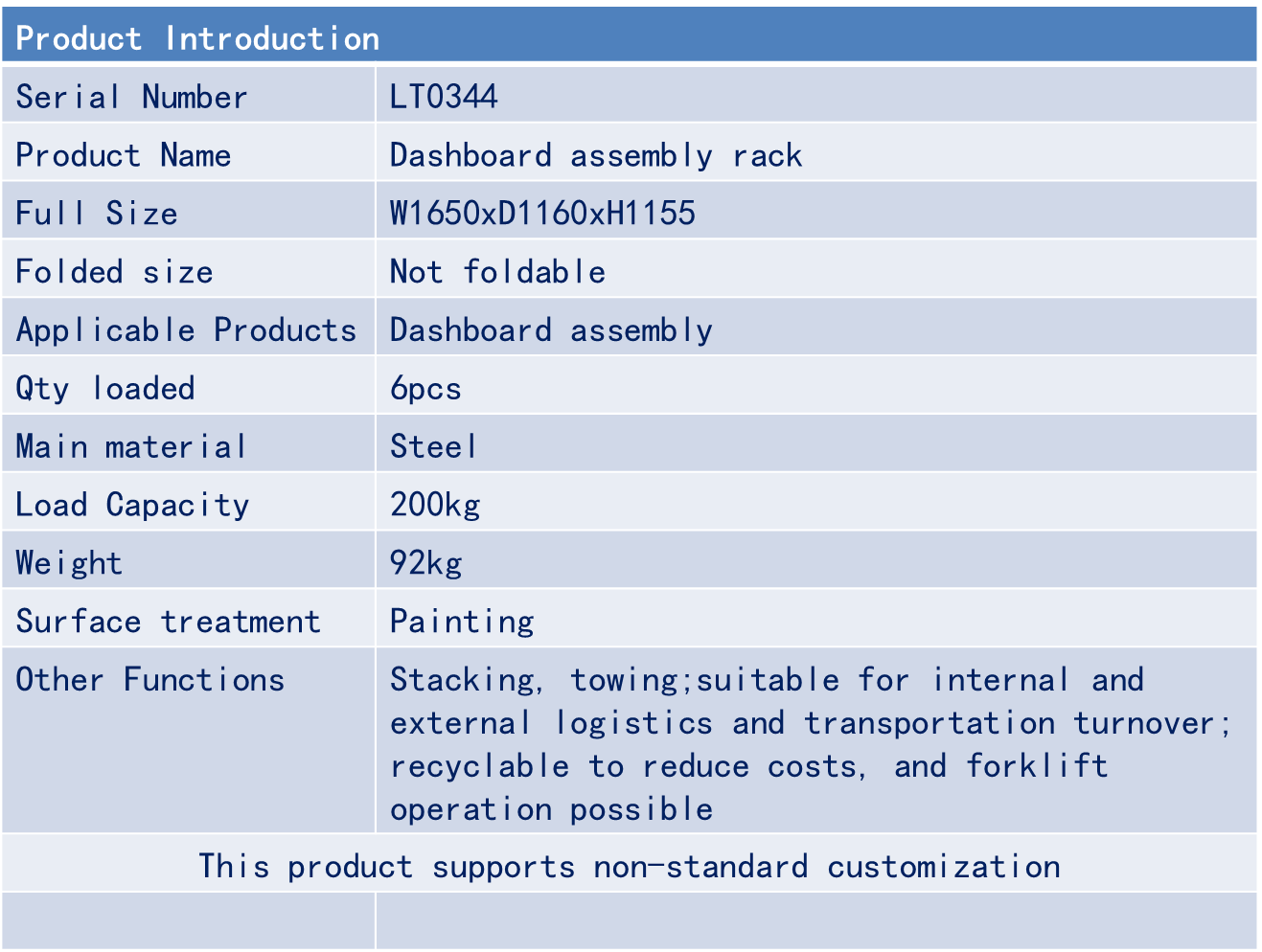 仪表板总成料架-LT0344-2
